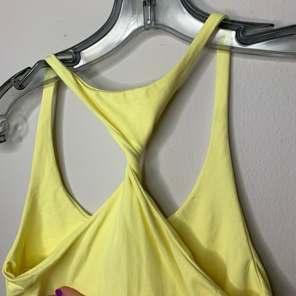 bebe Yellow Racerback Activewear Tank Size M/L NWT - Picture 4 of 6